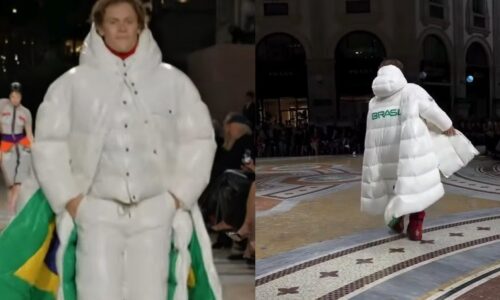 Lucas Pinheiro leva uniforme do Time Brasil à passarela do Vogue World em Milão
